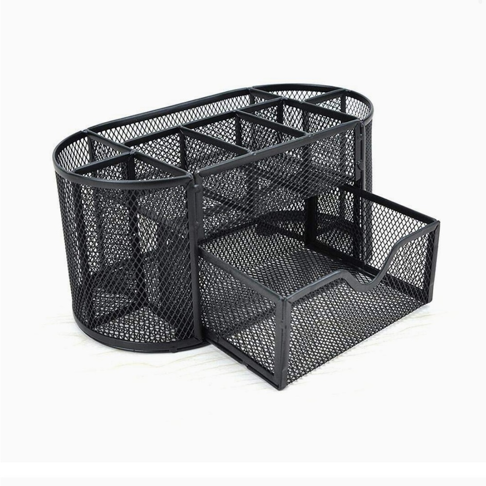 NWT Rolodex Pen Holder Multifunctional Mesh Desk Organizer Stationery Storage